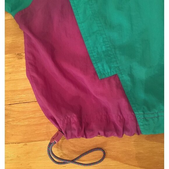 Vintage Nike Gray Tag Windbreaker Teal Purple Color Block Girls L 14 - Womens S - Picture 3 of 5
